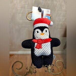 Brand New Petlou Christmas Holiday Dog Toy Penguin Plush Squeaker 10”